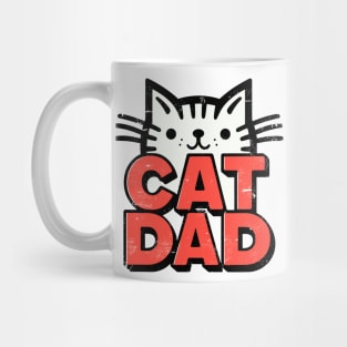 Retro Kawaii Cat Dad Mug